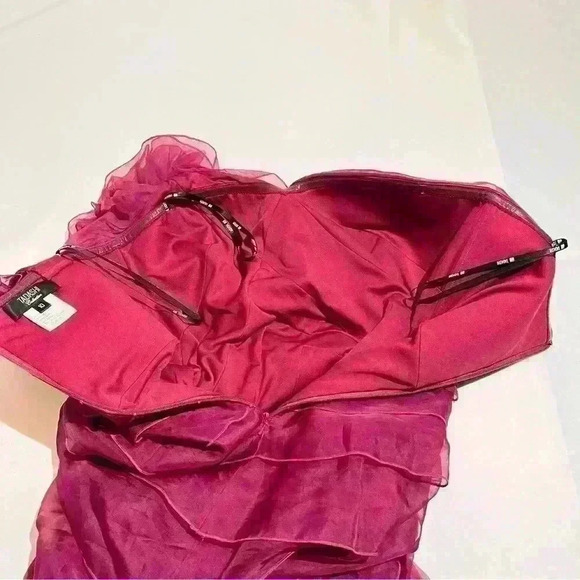 Vintage Tadashi Shoji Collection Womens Ruffle Evening Dress Gown 100% Silk 10 - Picture 14 of 14